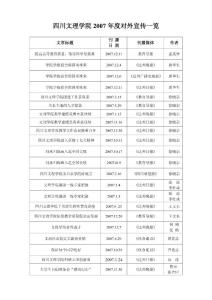 四川文理學(xué)院2007年對(duì)外宣傳一覽