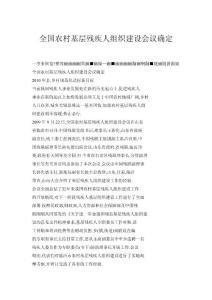 全國農村基層殘疾人組織建設會議確定