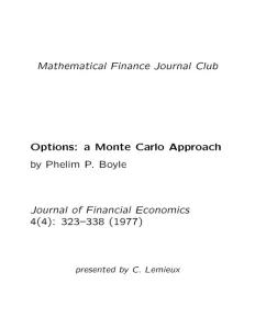 options:a Monte Carlo Approach