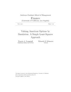 valuing american options by simulation: a simple least-squares approach