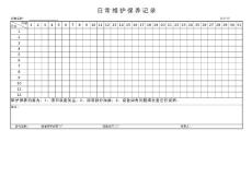 維護(hù)保養(yǎng)記錄