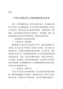 中国大唐集团公司配煤掺烧指导意见