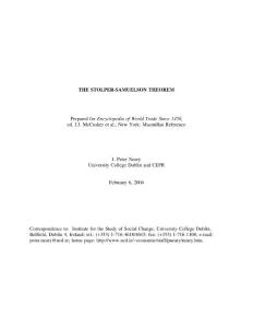 Neary_The Stolper-Samuelson theorem