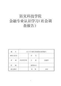 银行发展情况调查报告