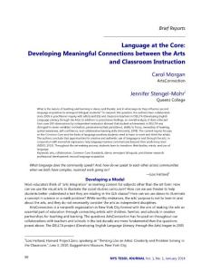 Language at the Core: Developing Meaningful Connections between the Arts and Classroom Instruction