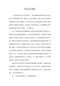 轉(zhuǎn)身看到你