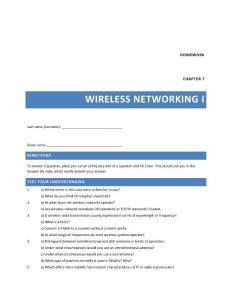 Wireless Networking I作业题