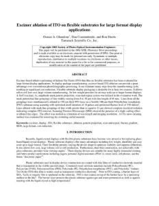 excimer ablation of ITO on flexible substrates for large format display appllications