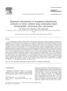 Quantitative determination of nonylphenol polyethoxylate surfactants in marine sediment using normal-phase liquid chromatography–electrospray mass spectrometry