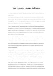 Geo-economic strategy for Eurasia