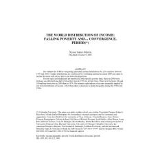 The World Distriution of Income - Columia University