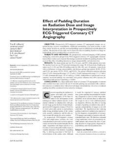 Effect of Padding Duration on Radiation Dose and Image Interpretation in Prospectively ECG-Triggered Coronary CT Angiography