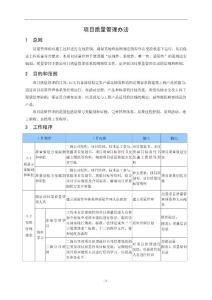 項目質(zhì)量管理辦法