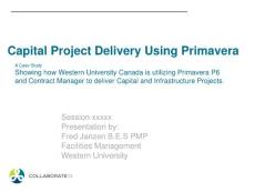 Capital Project Delivery using Primavera