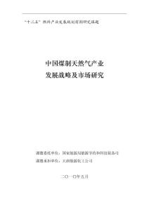 中国煤制天然气产业发展战略及市场研究终稿