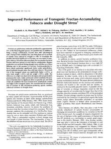Improved Performance of Transgenic Fructan-Accumulating Tobacco under Drought Stress