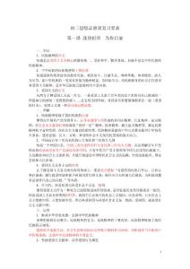 九年级政治总复习提纲