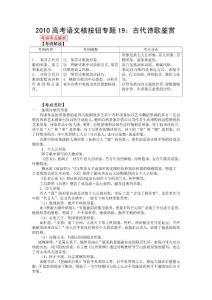 2010高三語文古代詩歌鑒賞