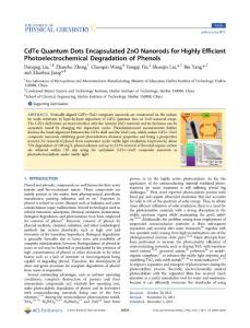 CdTe Quantum Dots Encapsulated ZnO Nanorods for Highly Efficient Photoelectrochemical Degradation of Phenols