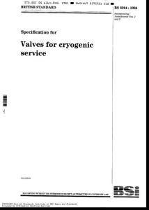 BS6364 Valves Cryogenic Service