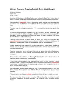 07【財經(jīng)英文選輯】Africa´s Economy Growing But Still Trails World Growth