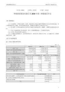 华联控股：2010年第三季度报告全文
