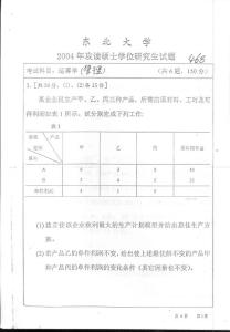 考研专业课真题-东北大学-运筹学（管理）2004