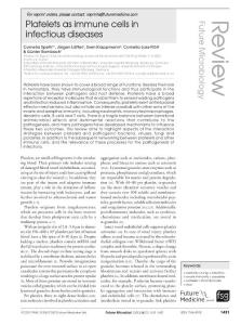 Platelets as immune cells in infectious diseases