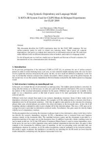 using syntactic dependency and language model x-iota ir system used for clips mono