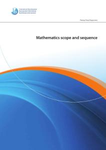 PYP math scope and sequence