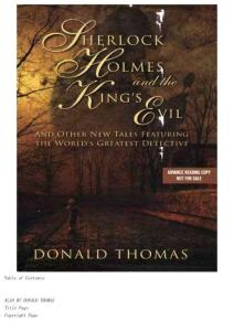 Donald Thomas - [Sherlock Holmes 05] - Sherlock Holmes and the King´s Evil (ARC) (epub)