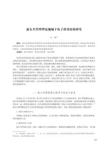 新公共管理理論視域下電子政務比較研究